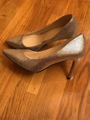 школьные туфли: Туфли, Размер: 38, цвет - Серебристый, Б/у — 3