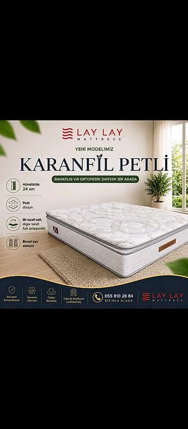 Ev üçün mebel: Yeni, Ortopedik matras, İki nəfərlik — 6