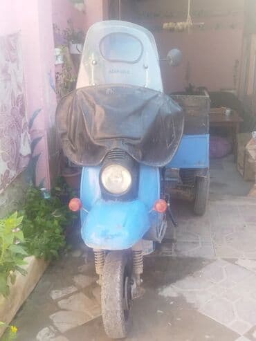 4 təkərli matasklet: Yükdaşıma üçtəkərli motosiklet (kargo skuter) - Rəng: mavi - Gövdə — 3