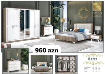 termo tek: İkinəfərlik çarpayı, Termo, Dolab, 2 tumba, Azərbaycan, Yeni — 1