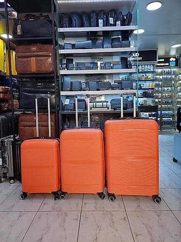 İdman və istirahət: 3-lü sərnişin çamadan dəsti – narıncı rəng - Ölçülər: böyük, orta və — 1