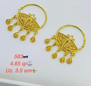 1 karat brilliant: Dəstə daxildir: Sırğa, Kulon, Sarı qızıl, 585 Əyar — 2
