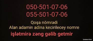 qosa nomreler: Nömrə: ( 050 ) ( 5010706 ) — 1