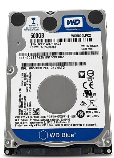 modem ev interneti: WD Blue 2.5" HDD – 500 GB - Model: WD5000LPCX (MDL — 1