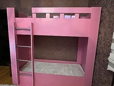 iki mərtəbəli yataq: Oğlan və qız üçün, Çarpayı, Matras ilə, Siyirməsiz, Taxta — 1