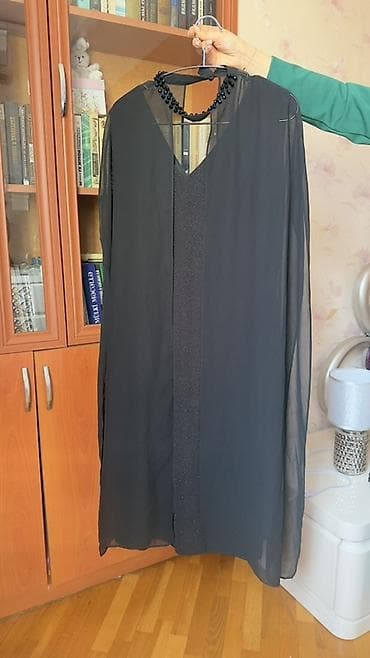 Qara rəngli ziyafət geyimi – ikili dizayn - Model: V-yaxa, uzun