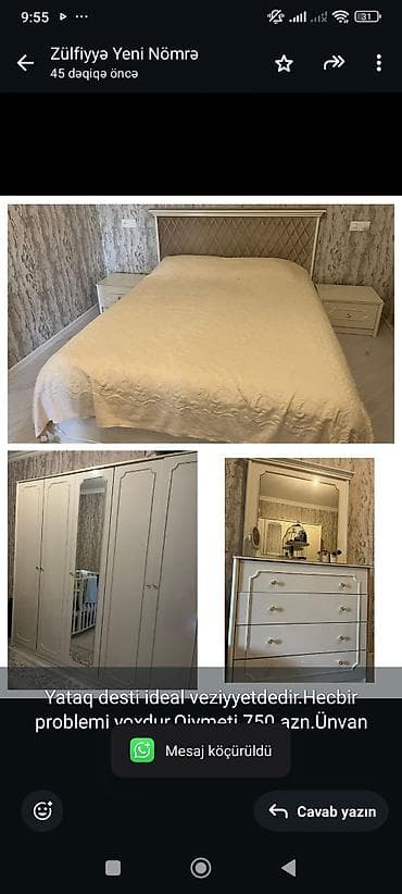 kamp stulu: Yataq desti ideal veziyyetdedir.Hecbir problemi yoxdur.Qiymeti 750 — 1
