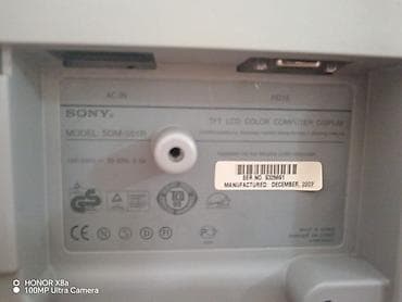 Masaüstü kompüterlər və iş stansiyaları: Sony SDM-S51 15" LCD monitor işləyir - Model: Sony SDM-S51 (arxa — 5