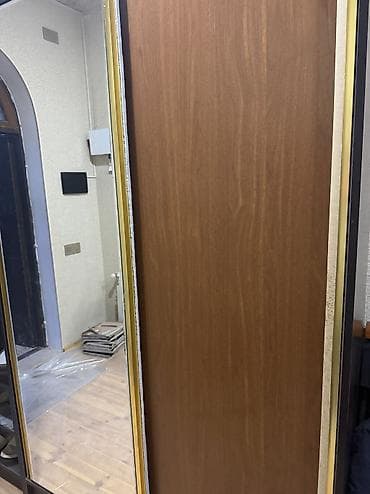 ofis şkafı: 1 qapı, Güzgülü, Qəhvəyi, Digər material, Kupe, Düz dolab — 2