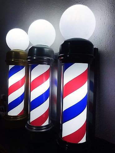 Barber pole – bərbərxanalar üçün klassik işıqlandırılan nişan