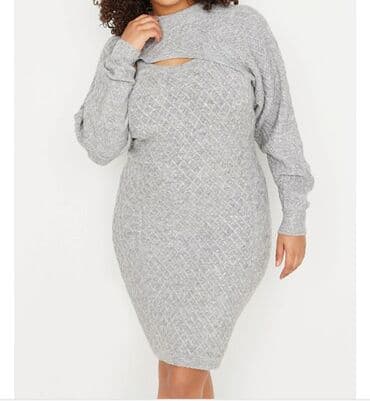 4xl nece razmerdi: Tirkataj 46 razmer divoyka sarafan ve ustunde kisa koftasi etketi — 1