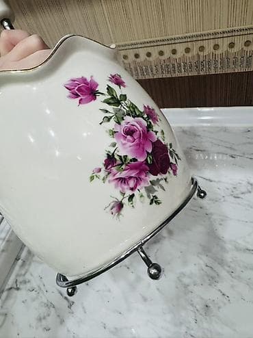 rendə: Porselen qənd qabı – presli - Material: qalın porselen gövdə — 4