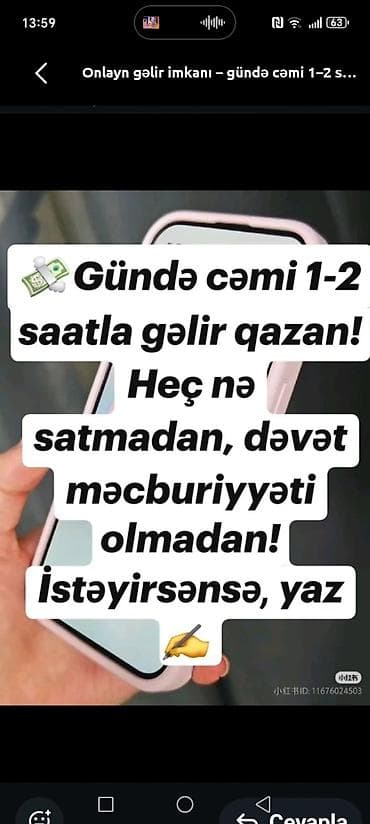 Onlayn əlavə gəlir imkanı - Gündə cəmi 1–2 saat ayıraraq onlayn gəlir