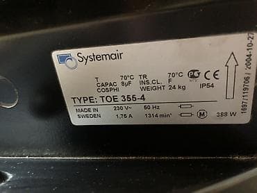 вентилятор потолочный: Systemair sənaye ventilyatoru – model TOE 355-4 Təzədir qabağında — 3