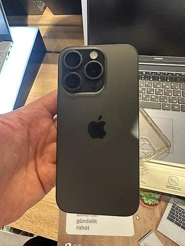 IPhone 15 Pro, 256 GB, Black Titanium, Zəmanət, Barmaq izi, Simsiz şarj
