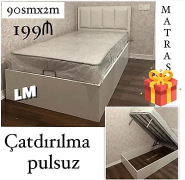 qonag mebeli: *Tək bazalı çarpayı*👑 _*SİFARİŞLƏ VƏ YENİ*_ *Qiymət : 199₼* Ölçü  — 1