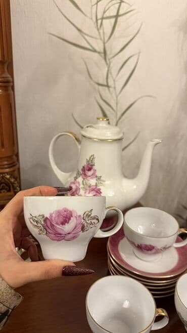 çay serviz: Çay dəsti, rəng - Ağ, Farfor, 6 nəfərlik, Almaniya — 4