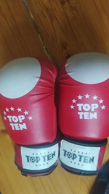 Əlcəklər: Top Ten boks əlcəkləri - Brend: Top Ten - Rəng: qırmızı-ağ - Bağlama — 1