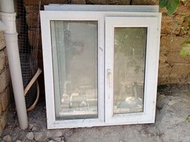 işlenmiş plastik pencereler: 3 ədəd Ağ rəngli plastik çərçivəyə malik ikiqat şüşəli pəncərə — 3