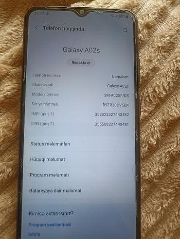 Samsung Galaxy A02 S, 32 GB, rəng - Qara, İki sim kartlı