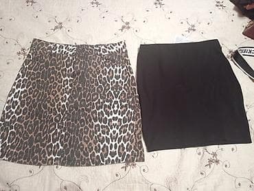 Qadın ətək dəsti - 2 ədəd ətək: biri leopard naxışlı A-kəsim mini
