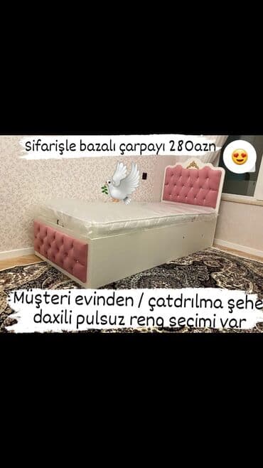 ikinci el tek yataq: Yeni, Təknəfərlik çarpayı, Bazalı, Matras ilə, Siyirməsiz — 1