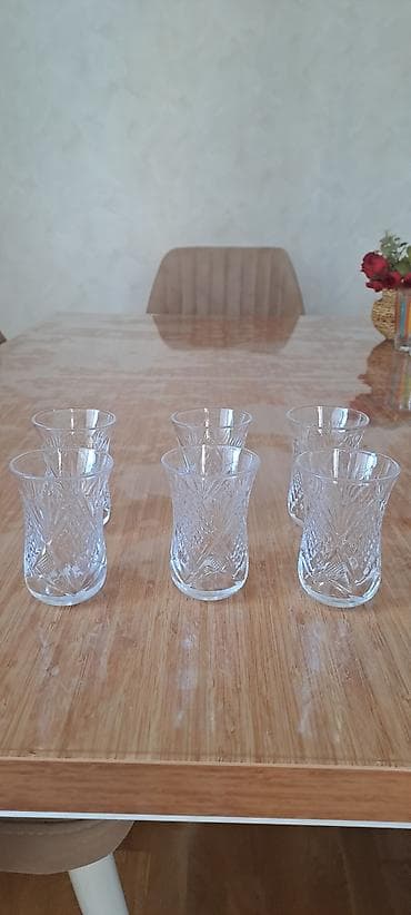 stekan altligi: Armudu stəkanlar, rəng - Ağ, Şüşə, 6 ədədli dəst — 2