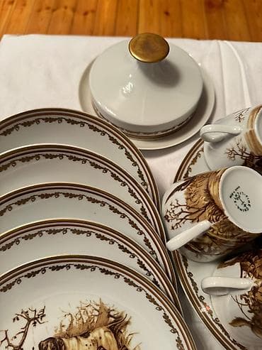 maral sekilleri: Qəhvə dəsti, rəng - Ağ, Farfor — 4