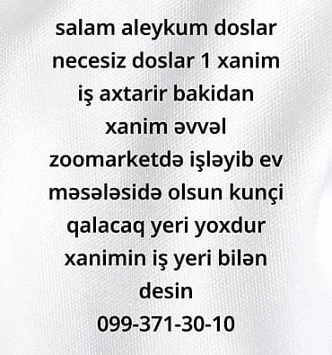 iş elani eczaci: Xanım üçün iş axtarışı elanıdır. Axtarılan: Bakıda iş. Təcrübə — 1