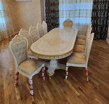 bag evleri ucun stol stul: Dördbucaq masa, Qonaq otağı üçün, 10 nəfər, Açılan, Türkiyə, Zəmanətli — 8