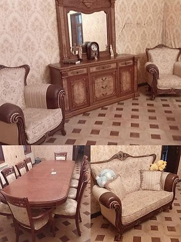 Qonaq desdi yaxsi vezyetdedi masa 10 eded stul 1 divan 2 eded kreslo lalafo.az -da Qonaq desdi yaxsi vezyetdedi masa 10 eded stul 1 divan 2 eded kreslo