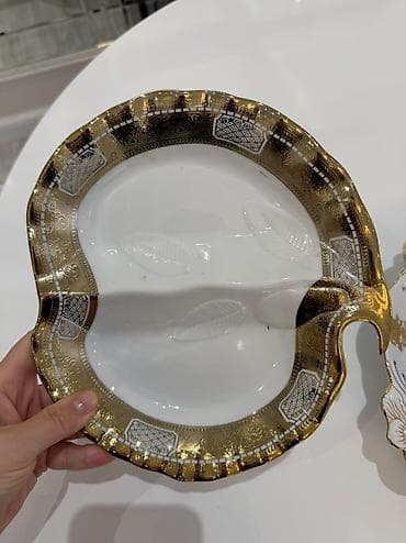 metal keramika: Tort və şiriniyyat qabı, rəng - Ağ, Keramika — 2