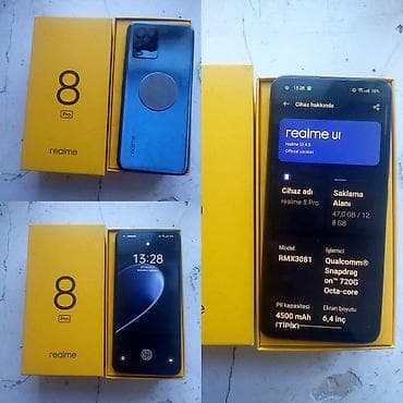 tap az iphone 7: Realme 8 Pro, 128 GB, rəng - Mavi, Barmaq izi — 1