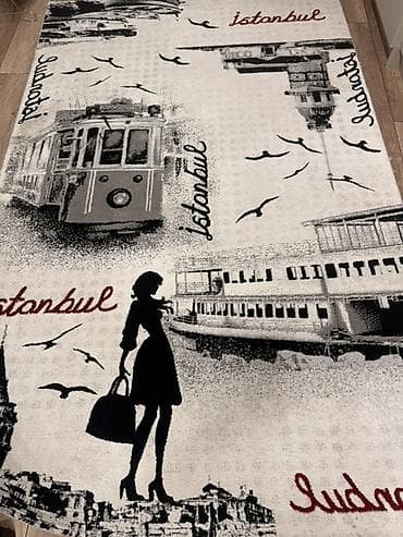 Строительные леса: İstanbul temalı xalça - Dizayn: İstanbulun simvolları – retro — 2