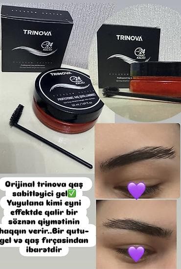 Bədənə qulluq: Orijinal Trinova Professional Qaş Şəkilləndirici Gel – 24 saat qalıcı — 1