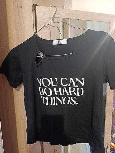 Личные вещи: Qara qısaqoll futbolka – “YOU CAN DO HARD THINGS.” yazılı - Brend — 1