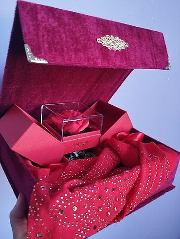 Xonça: Xüsusi dizayn qutu – nişan/xınayaxdı üçün - Material: məxmərə bənzər — 9