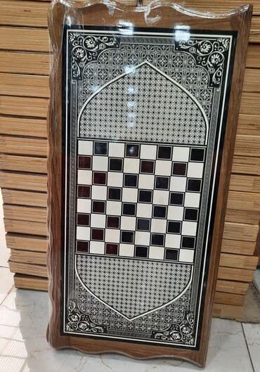 saski: Nərd taxta Qoz ağacından hazırlanmış yüksək keyfiyyətli Köhnə Bakı — 3