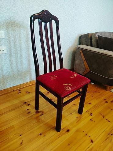taxta: Yemək otağı dəsti – masа və stullar - Material: təbii ağac karkas — 4