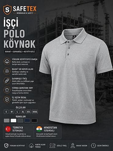 iş formasi: SAFETEX İşçi Polo Köynək Xüsusiyyətlər: - Yüksək keyfiyyətli parça — 10