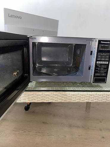 Mikrodalğalı soba Panasonic, Ayrıca dayanan, Mikrodalğalar ilə, rəng - Qara, İşlənmiş — 2