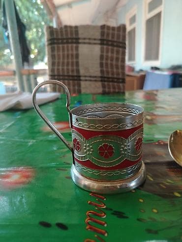 Metaldan hazırlanmış çay stəkanaltı (podstakanik) - Material: metal