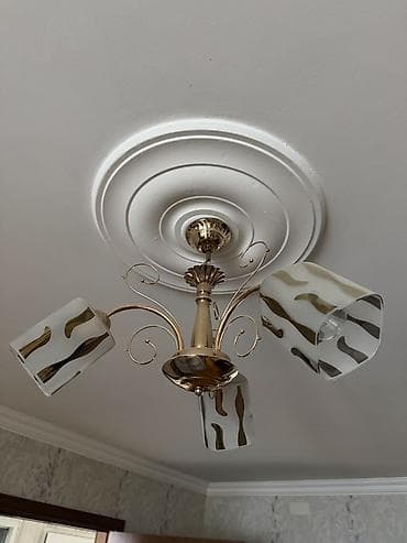 led lustra: Çılçıraq, 3 lampa, Metal — 2