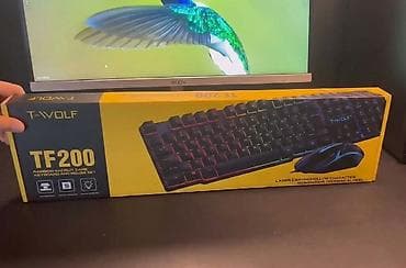 kablosuz wifi modem: Təzə yeniT-WOLF TF200 oyun klaviatura və siçan dəsti (Mouse) Metro — 3