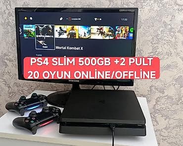 PS4 slim 500GB az işlənmiş, əla vəziyətdə 2 pult +20 oyun / Sistem lalafo.az -da PS4 slim 500GB az işlənmiş, əla vəziyətdə 2 pult +20 oyun / Sistem