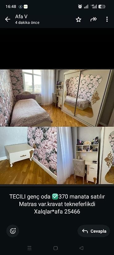 TECILI genç oda ✅370 manata satılır Matras var.kravat tekneferlikdi