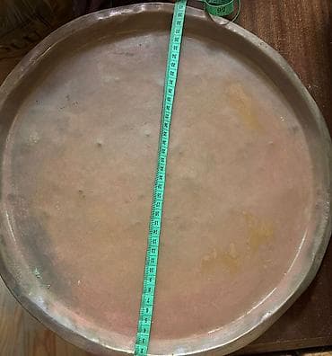 metbex kafeli: Bürünc Böyük ölçülü metal sini/tray - Material: misə bənzər ağır — 1