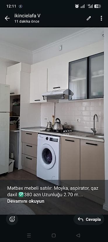 Mətbəx mebeli satılır. Moyka, aspirator, qaz daxil ✅380 azn Uzunluğu lalafo.az -da Mətbəx mebeli satılır. Moyka, aspirator, qaz daxil ✅380 azn Uzunluğu