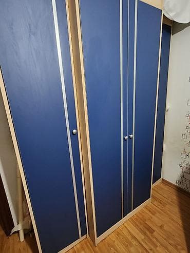 skafi: 2 qapılı, Siyirməli, Mavi, Digər material, Açılan, Düz dolab — 1