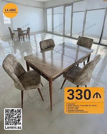 ofis stolları: Açılan, Dördbucaq masa, 4 stul — 1